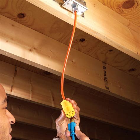 overhead electrical outlets in shop